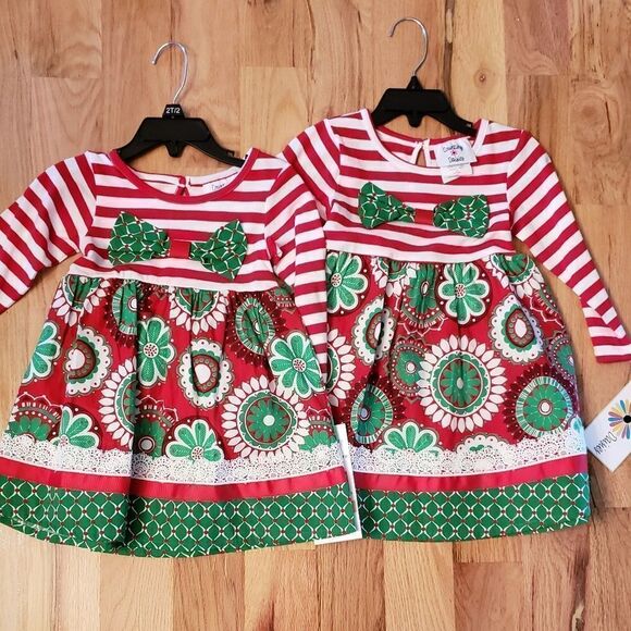 NWT Counting Daisies Holiday Candy Stripe Dress - Picture 6 of 8